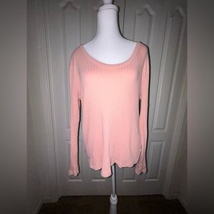 Peach ribbed long sleeve shirt
